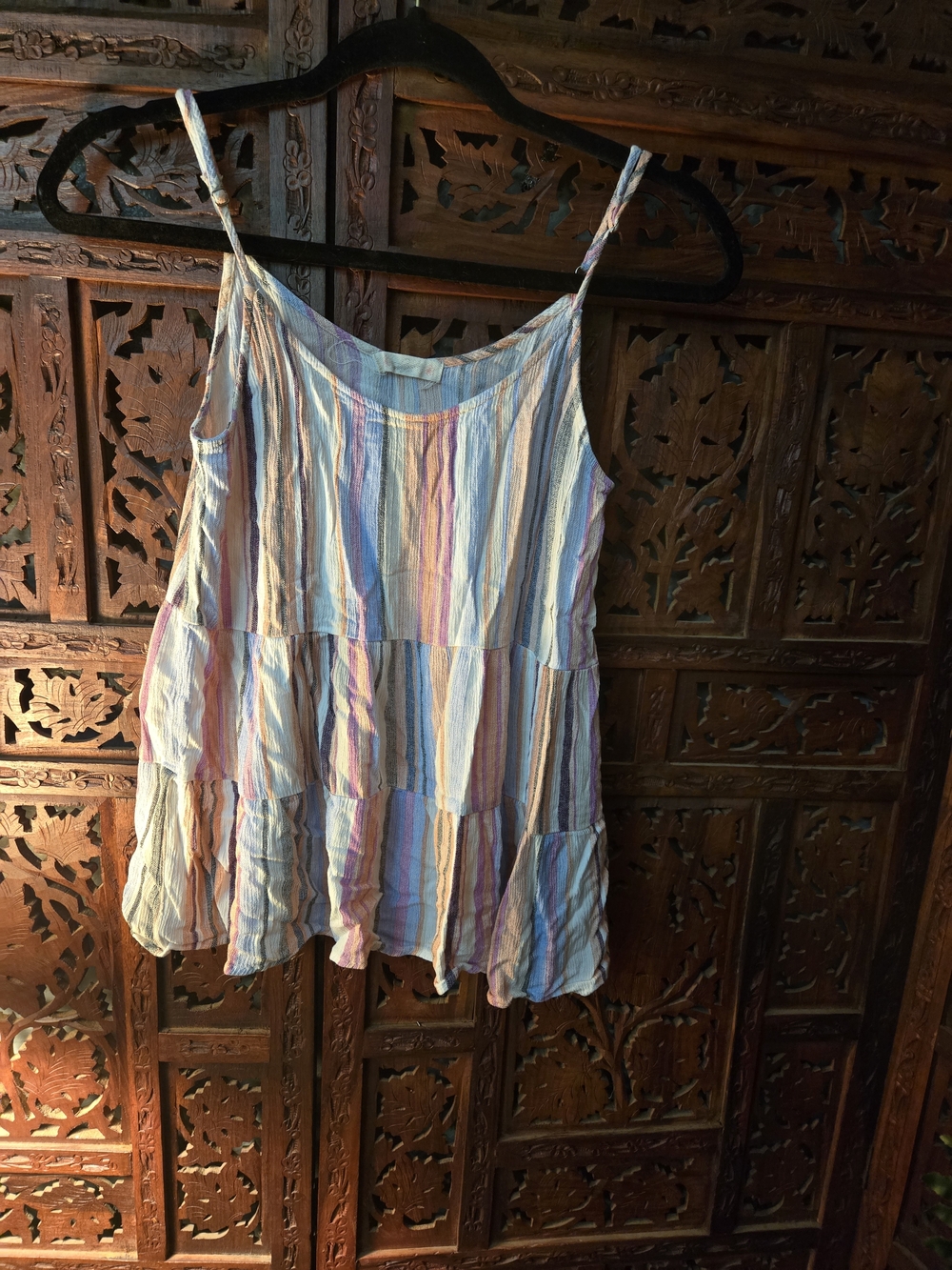 Chico Pastel Stripe Tiered Spaghetti Strap Top